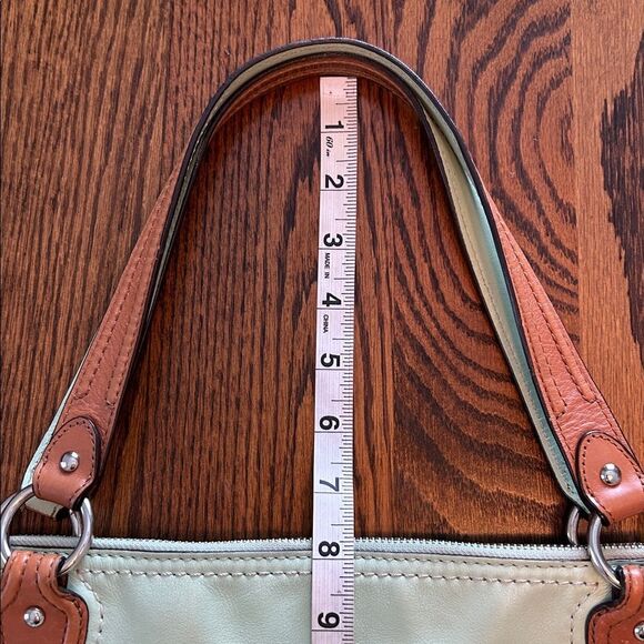 Coach Hallie Tote Bag in Green, Yellow, and Tan - Picture 12 of 12